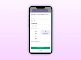 Screenshot showing Leadr's payment recording screen
